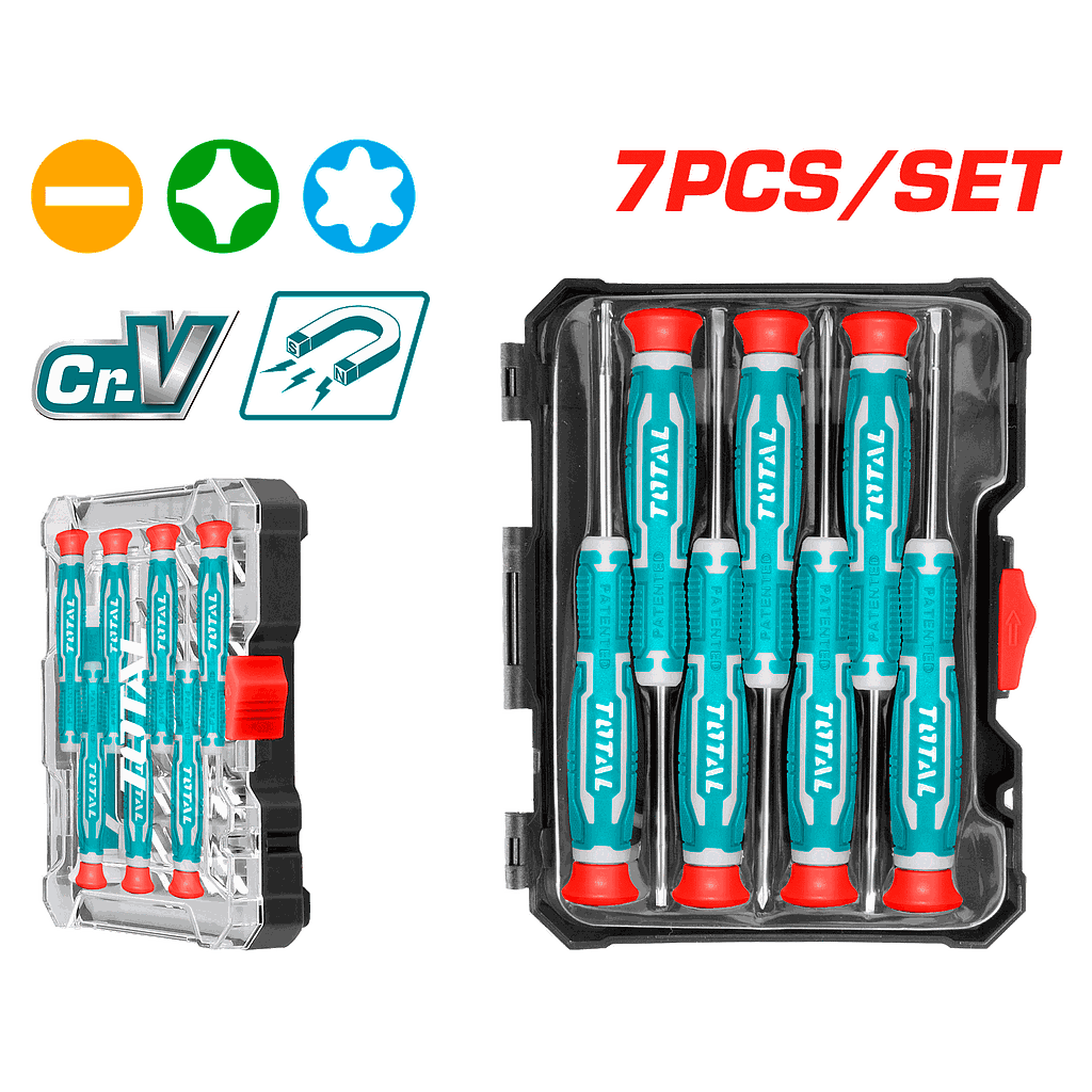 TOTAL - THT250726 - Jeu de 7 tournevis de précision