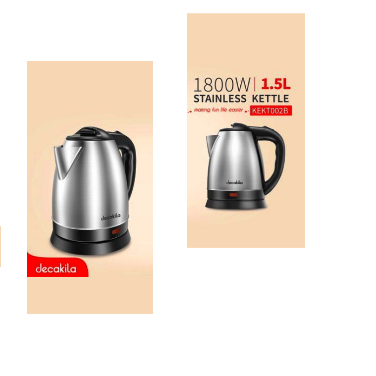 KEKT002B - Bouilloire inox Decakila 1.5L 