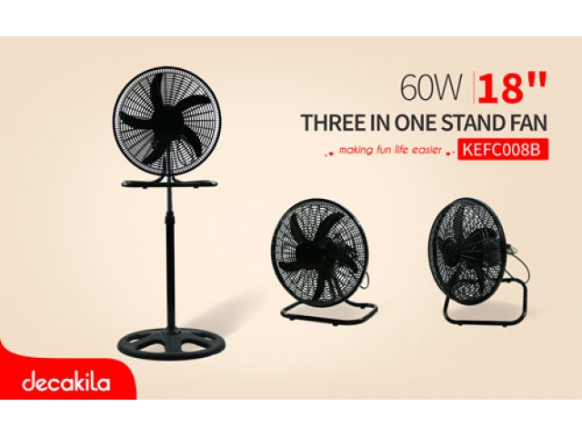 KEFC008B - Ventilateur Sur Pied 3-En-1 De 18 Pouces