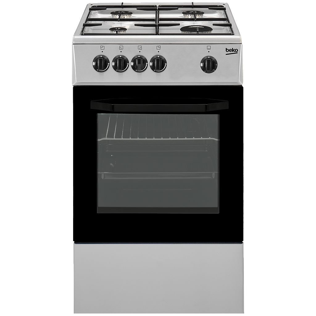Cuisinière à Gaz pose libre 50 cm 56 L , Inox BEKO