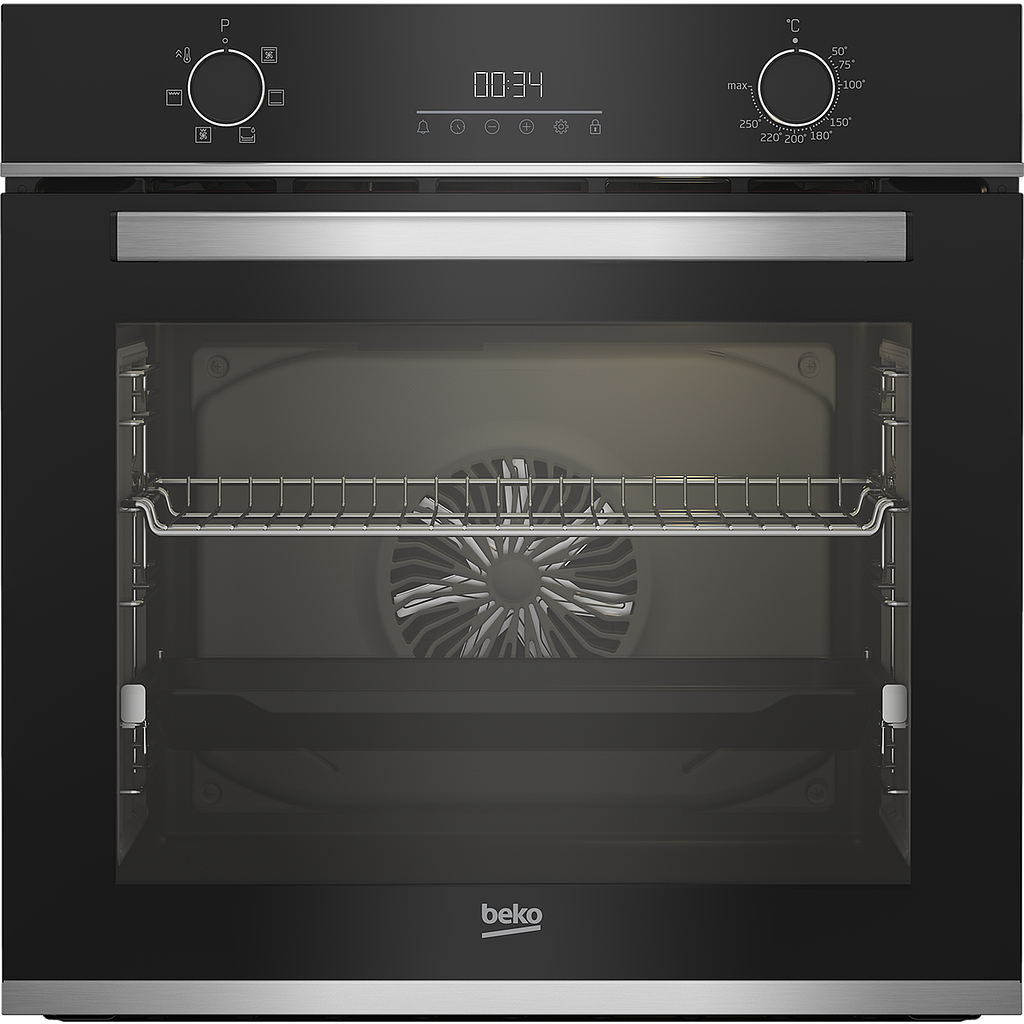 BBIE13302XC - Beko Four électrique encastrable 72L - 6 Fonctions - Chaleur tournante - 60x60x57cm