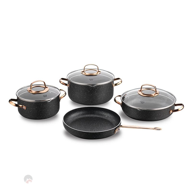 A1372 - Batterie de cuisine Galaksi Alu. 7 pcs. - or rose
