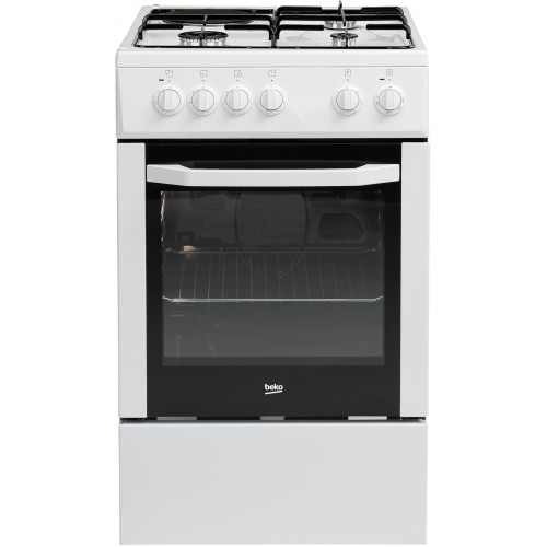 CSS53000DW - Cuisinière 56cm mixte a four électrique 4 feux - Blanc